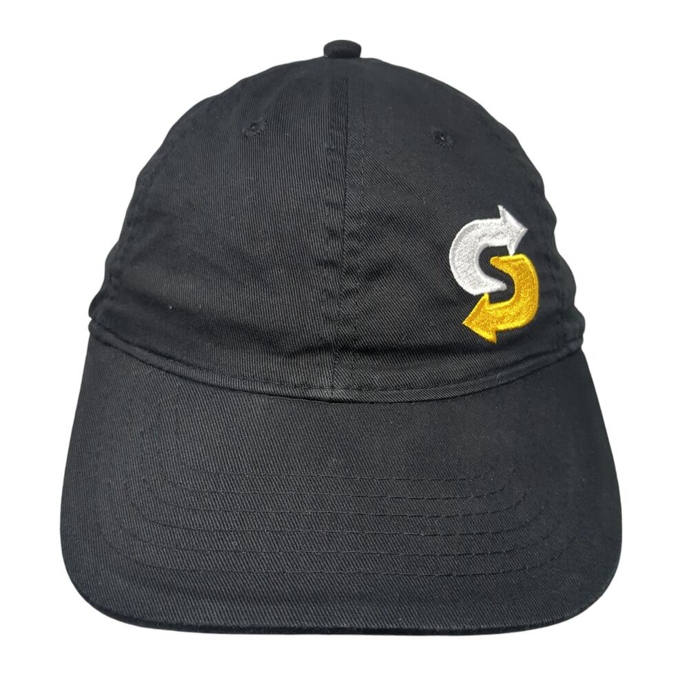 Subway Strapback Baseball Cap Black One Size Adjustable Embroidered 6 Panel